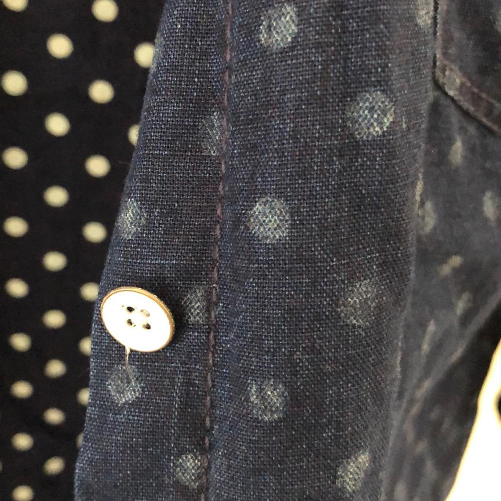 Blue shirt with faded white polka dots - Picture 3 of 4